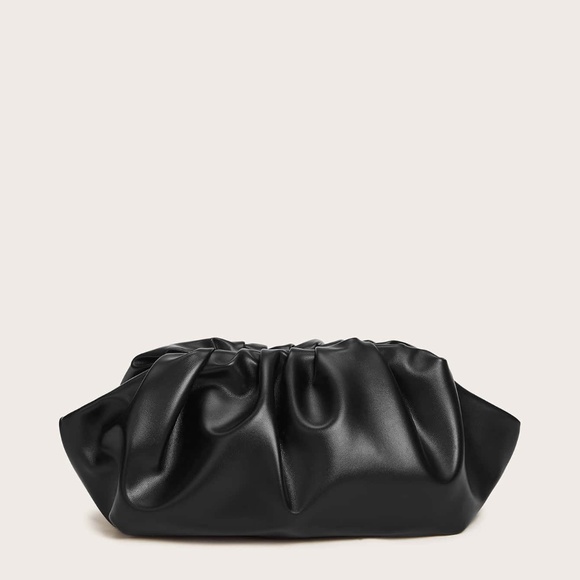 Clutch Pouch Ruched Vegan Leather - Picture 2 of 10